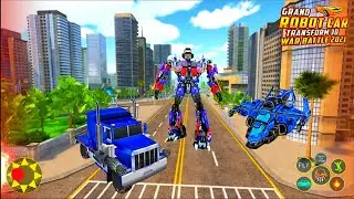 Helicopter Robot Car transform City Battle War: Robot Transform Game - Android Gameplay