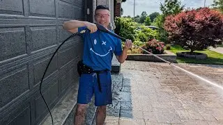 2024.07.13 Pressure washing grout of driveway, getting rid of weeds, no hassel👍👍👍