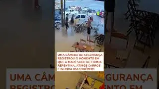 Tsunami meteorol&oacute;gico: veja o momento em que &aacute;gua do mar avan&ccedil;a sobre praia em SC