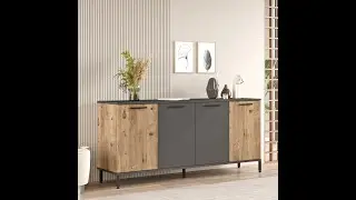 Home Canvas Royal Side Board Console  Pine and Grey