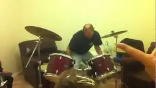 Frank playing drums