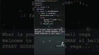 Python hangman #codingfun #python #aibellvega #codinglife #pythonprojects