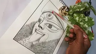 Easy Kali Mata Face Drawing ❤️ Step By Step Tutorial 🪔 Diwali Special Drawing । Pencil Sketch।
