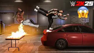 WWE 2K25 - Джей Усо и Джимми Усо разгромили Сета Роллинза на Backstage Brawl | Геймплей