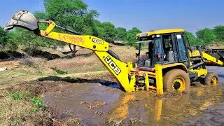 जेसीबी किचड़ से बमुश्किल से निकल पाया 💪😱 | jcb 3dx video #jcbvideo #jcb #jcbmachine