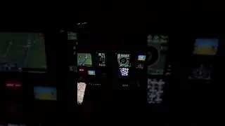 Piper Aztec night landing with Laser altimeter and full glass Garmin panel.