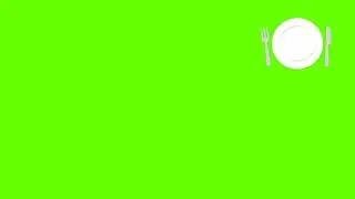 Fork and Knife with Plate Green Screen 🍽️