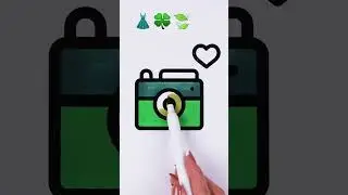 Coloring in a drawing of a camera! 📸🎨