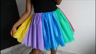DIY Saia de Carnaval feita de TNT