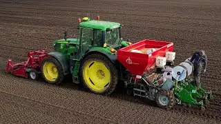Uien Planten & Druppelirrigatie aanleggen | Spitten | Zaaien | Planting Onions | John Deere | Fendt
