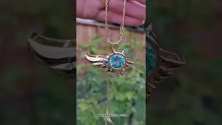 Venti Vision Inspired Gem Pendant Long Necklace #genshinimpact #anemovision #genshinmerch #jewelry