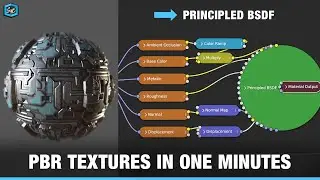 How to set up PBR textures in ONE MINUTES using Node Wrangler in Blender 3.6 Cycles | shift 4 cube