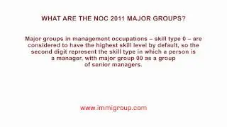 What are the NOC 2011 major groups?