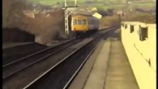 Trains at Mytholmroyd Railway Station 7th December 1984
