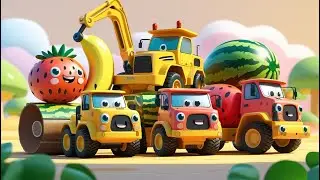 🚜🍓 Fruit Construction Vehicles Cartoon 3D + Kids Songs 2025 🎶👶