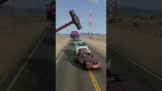 Colorful Small to Giant Cars vs Hammer - BeamNG.drive #shorts