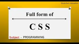 CSS ka full form | Full form of in English  | Subject - PROGRAMMING