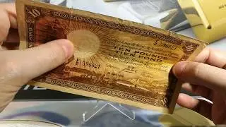 -- 1943 Union of South Africa &pound;10 Brown Ship design Banknote --