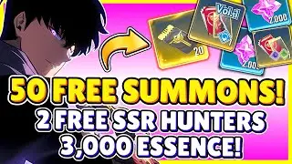 50 FREE SUMMONS & 2 FREE SSR HUNTERS! 3,000 ESSENCE & MORE! CRAZY EVENT! [Solo Leveling: Arise]