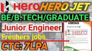Hero Motocorp Recruitment 2024 | Graduate Engineer Trainee | BE/B.tech Job Vacancy 2024 | Freshers |