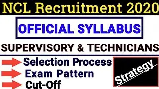 NCL Supervisory and Technicans syllabus in hindi 2020 / NCL vacancy 2020 /NCL technicians paper 2020