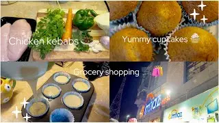 New oven mein cupcakes bnae😍🧁💖|| How to Make cupcakes || chicken vegetable kebabs🧆