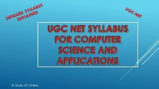 UGC NET COMPUTER SCIENCE SYLLABUS