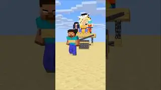HELP Herobrine To Power Up And Pull A Cart #friendship #shorts #trending #anime