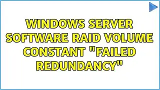 Windows Server software RAID volume constant 