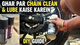 Chain clean and lube in home👍👍 ....Bike care #bulletlover #royalenfield @pk_throttle 