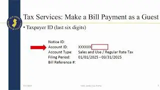 NJ Tax Portal - How to Pay a Bill