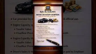 Motor Car Facility Exemption | Salary Perquisite 🔥 INCOME TAX #shorts #cmainter #incometax