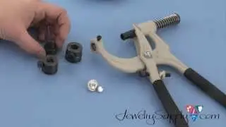 Using the Swarovski Crystal Applicator tool to attach Crystal Jeans Buttons