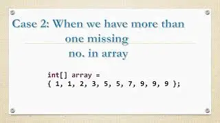 Single /Multiple Missing Number In Array
