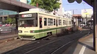 広電広島駅の朝ラッシュ　電車発着　広島電鉄