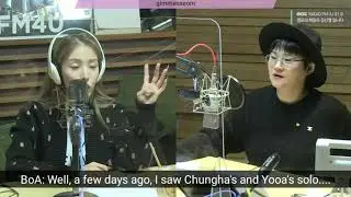 [ENG SUB] BoA talks about Chungha in Hope Song Radio Show