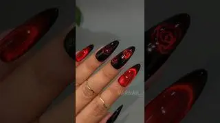 Yes or No?🌹&hearts;️ Sparkling Rose Cat Eye Nail Tutorial! #nails #nailinspo #nailtutorial