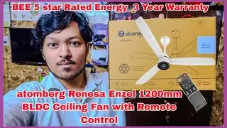 Atomberg Renesa Enzel 1200mm BLDC Ceiling Fan with Remote Control | BEE 5 star Rated | Best Fan BLDC