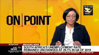South Africa's unemployment rate remained unchanged at 29.1% in Q4 of 2019