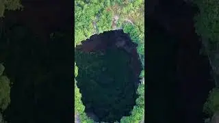 The drone found a thousand year old sinkhole in China