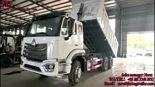 Used howo nx tipper truck 10 wheels lifting test.