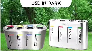 MOFNA 4 in 1 Open Dustbin For Airport Mall Hotels Steel #dustbin #manufacturing #shorts #trending