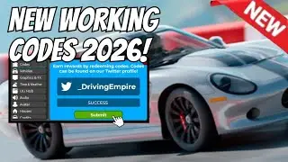 DRIVING EMPIRE ⚠️ CODES 2026 | ALL NEW WORKING CODES | ROBLOX DRIVING EMPIRE CODES #roblox 