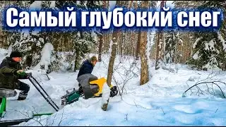 Мотобукс Рыбак: чуть не утонули в глубоком снегу