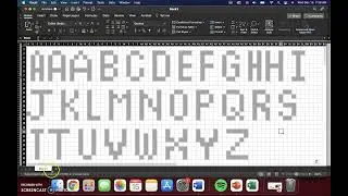 Knitting Patterns in Excel--Alphabet Library