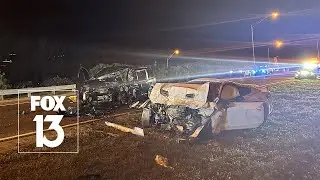 Two killed in wrong-way crash involving stolen car on Skyway Bridge