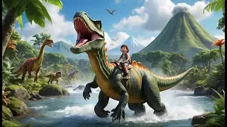 Row Row Your Dinosaur | Dinosaur Boat Song for Kids | Roaring Rhyme Adventure