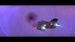 Elite:Dangerous 1.4 - Approaching a small black hole in normal space (external camera)