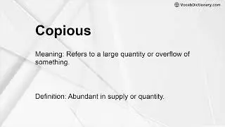 Copious Meaning