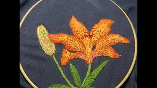 「春の山野草刺繍ワンピース」№7　カセンソウ　エゾスカシユリ　“Spring Wildflower Dress”№７　Kasennsou　Ezosukasiyuri